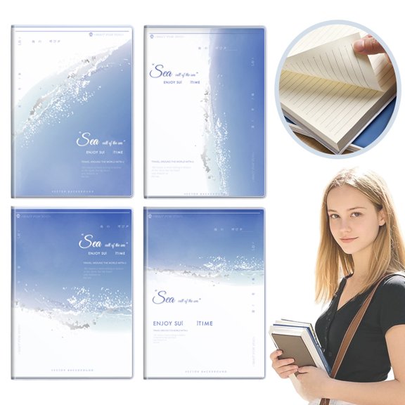A5 Sewing Notebook, 70 Pages Textured Journal Notebook, Ocean-Themed Notebook, Sew-Bound Notebook, Random Color A5 Notebook, Exquisite Textured Notebook, 35 Sheets Ocean Notebook,Ocean-Themed