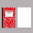thumbnail image 1 of A5 Sewn Composition Notebook, 60 Pages with Weekly Planner & Reference Charts - Wide Ruled, Exterior Pattern, Ideal for s, Note Taking, Journaling Red, 1 of 3