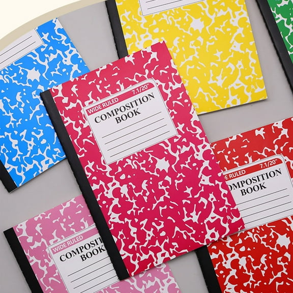 A5 Sewn Composition Notebook 60 Pages Wide Ruled for Notes, Schoolwork, and Journaling with Reference Charts and Weekly Planner