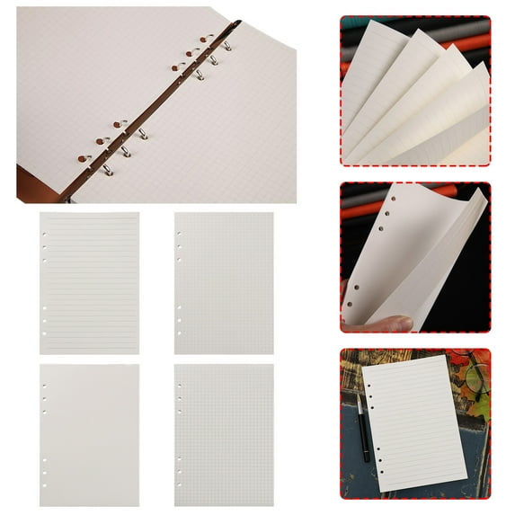 A5 Six Hole Loose Leaf Refill Paper 90 Sheets, Blank Paper for Binder Notebook, Replacement Paper for Planner Journal