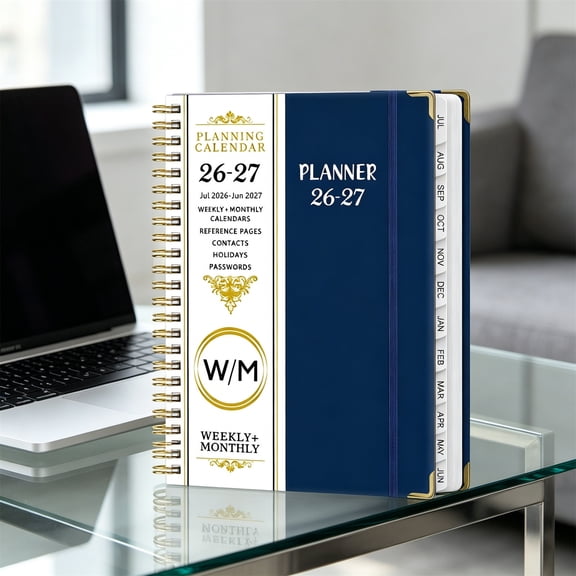 A5 Size Planning Notebook with Tabbed Dividers and Monthly Calendar Layout - Spiral Bound Schedule Book for Goal Setting and Time Management - Productivity Journal with Separating Pages