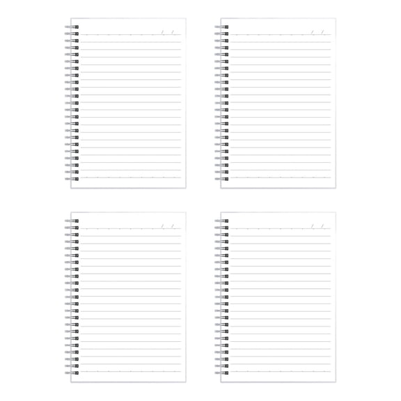 A5 Size Wirebound Lined Notebooks 4-Pack for Office, Home & Stationery Use | College Ruled Journals for Note-Taking, Journaling, and Lists