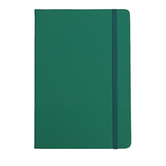 A5 Slim Lightweight Hardcover Notebook With Pen Loop, College Ruled Petite Memo Journal For Purse And Daily Travel Notes (Green)