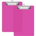 thumbnail image 1 of A5 Small Clipboard 2 Pack, 6 x 9 Plastic Mini Clear Colored Clip Boards with Low Profile Clip, Half-Letter Size for Classroom, Teacher, Students, School & Office Supplies, 1 of 7