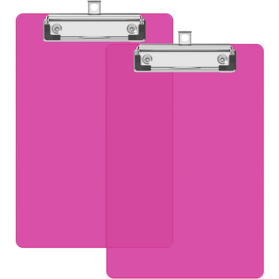 A5 Small Clipboard 2 Pack, 6 x 9 Plastic Mini Clear Colored Clip Boards with Low Profile Clip, Half-Letter Size for Classroom, Teacher, Students, School & Office Supplies