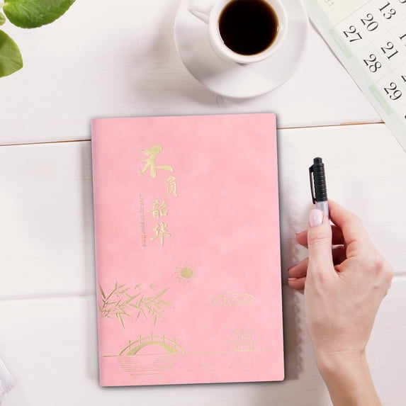 A5 Soft Leather Journal Notebook | 192 Lined Pages | 80gsm Eye-Friendly Paper | Durable Thread Binding | Lay-Flat Design | Stylish Cover | 14.7x21cm | Office, Meeting, Writing, Gift