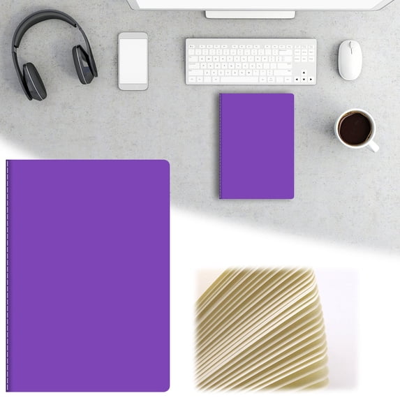 A5 Softcover Sewed Notebook, Lined Notebook Journal, 30 Sheets Sturdy Sewn Binding Notebook, Smooth Writing Pad, Portable Compact Size for Daily Note-Taking, Work & Personal Use, Purple