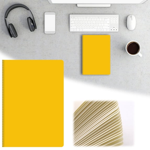 A5 Softcover Sewed Notebook, Lined Notebook Journal, 30 Sheets Sturdy Sewn Binding Notebook, Smooth Writing Pad, Portable Compact Size for Daily Note-Taking, Work & Personal Use, Yellow