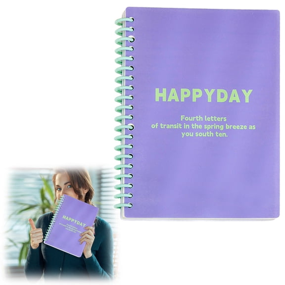 A5 Spiral Bound Notebook, Lined Writing Journal with Rainbow Coil Binding, 120 Pages, 180° Lay-Flat Design, Hardcover Spiral Bound Organizer for Planning, Work, Scheduling, Note-Taking, Purple