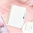 thumbnail image 1 of A5 Spiral Bound Notebook Set with Included Pen, PP Cover Writing Journal with Pen Clip, On-the-Go Memo Book, Compact Writing Pad for Meeting Notes, Office Use, Personal Planning, White, 1 of 7