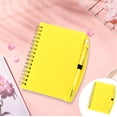 thumbnail image 1 of A5 Spiral Bound Notebook Set with Included Pen, PP Cover Writing Journal with Pen Clip, On-the-Go Memo Book, Compact Writing Pad for Meeting Notes, Office Use, Personal Planning, Yellow, 1 of 7