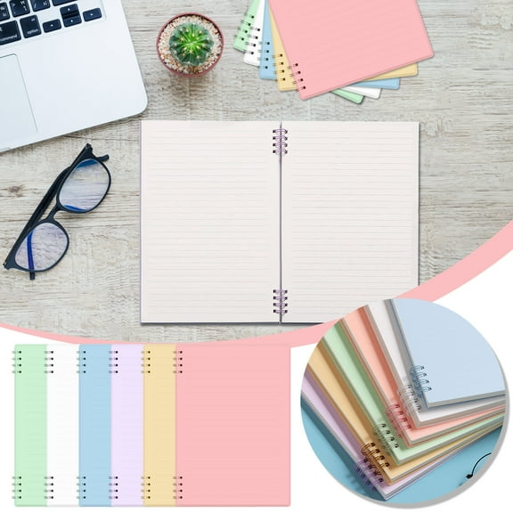 A5 Spiral Bound Notebook - Thickened Cover Writing Journal for Office Notes Campus Study Daily Planner 8-Hole Design