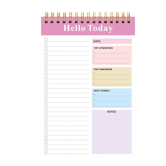 A5 Spiral Daily Planner Notebook, 5.8 x 8.3 Inch Undated Productivity Journal for Work, Study, and Daily Schedule Organization A#081 A