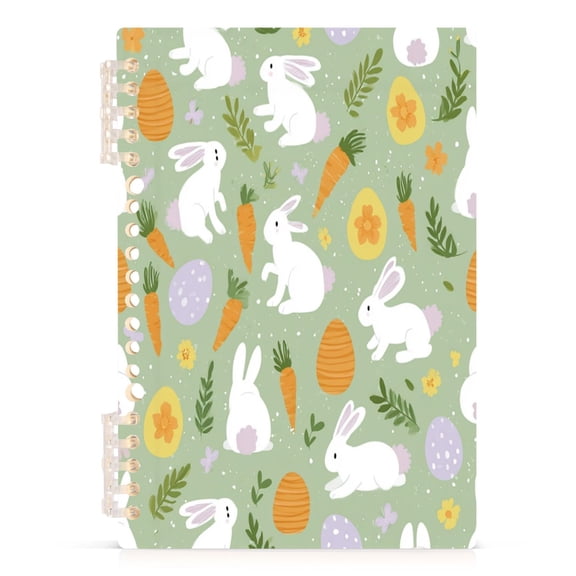 A5 Spiral Notebook 60 Sheets 80gsm Paper Ruled Journal Carrots and Rabbits