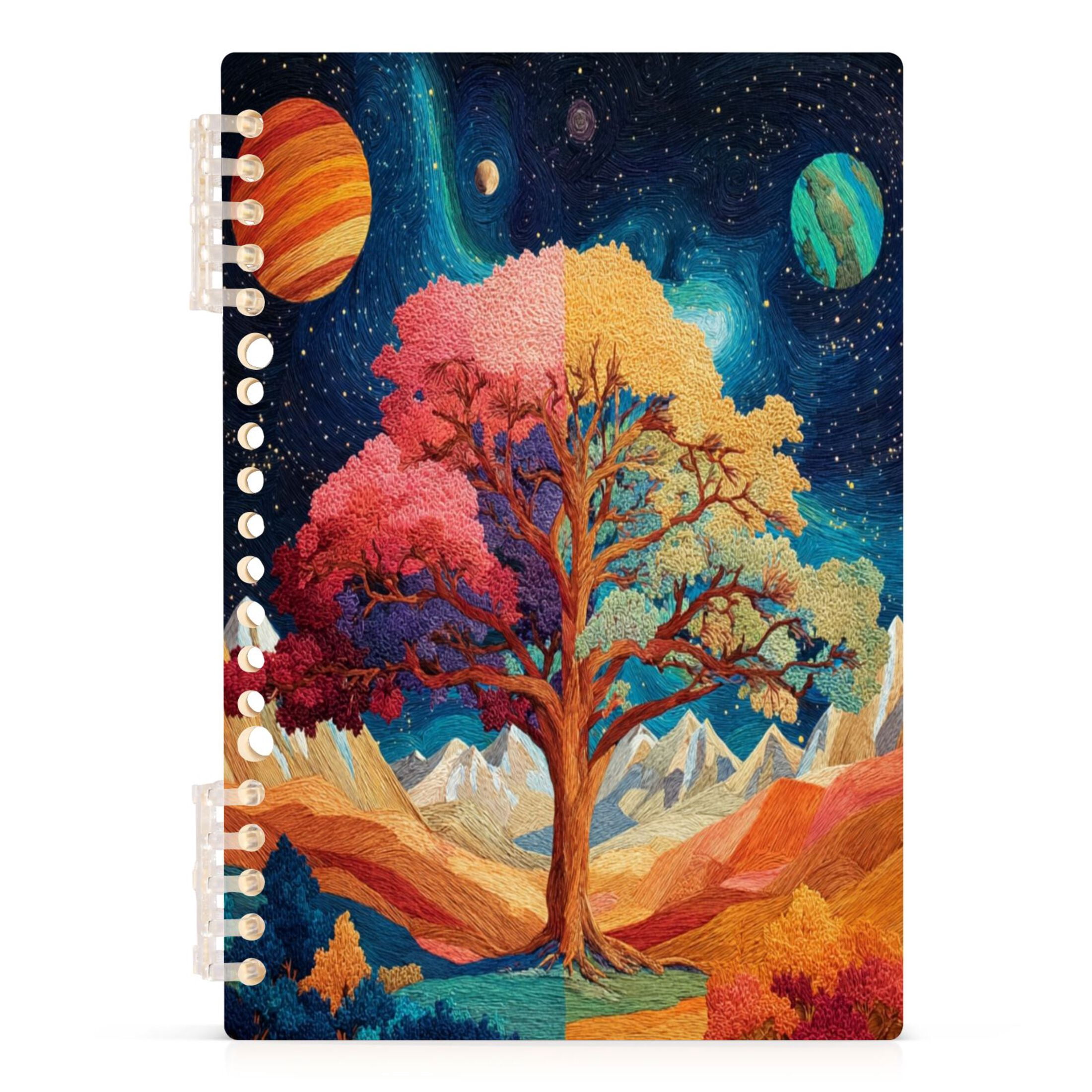 A5 Spiral Notebook 60 Sheets 80gsm Paper Ruled Journal Colored Tree ...