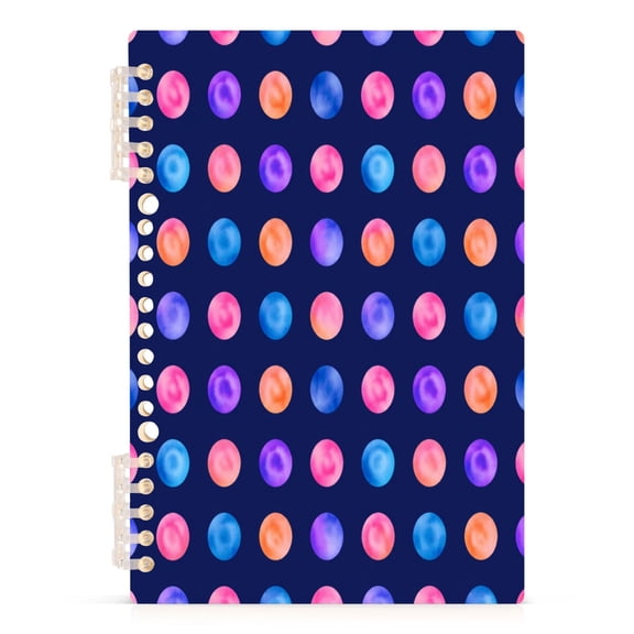 A5 Spiral Notebook 60 Sheets 80gsm Paper Ruled Journal Colorful Polka Dot Pattern