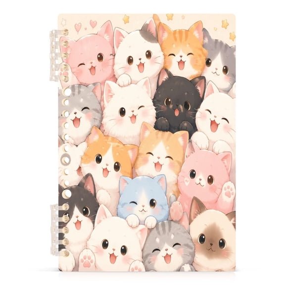 A5 Spiral Notebook 60 Sheets 80gsm Paper Ruled Journal Cute Cat Patterns
