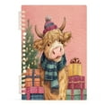thumbnail image 1 of A5 Spiral Notebook 60 Sheets Diary Removable & Adjustable Wire Binding Journey Note 80g Paper Cow Wearing Scarf and Hat 1PCS, 1 of 7