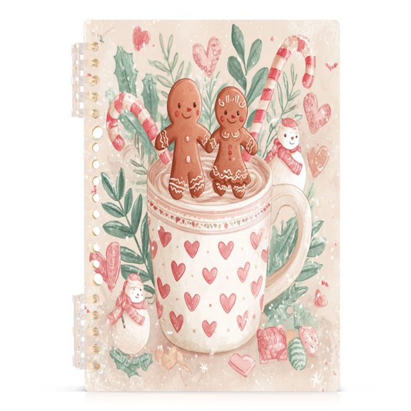 A5 Spiral Notebook 60 Sheets Diary Removable & Adjustable Wire Binding Journey Note 80g Paper Cute Christmas Design 1PCS