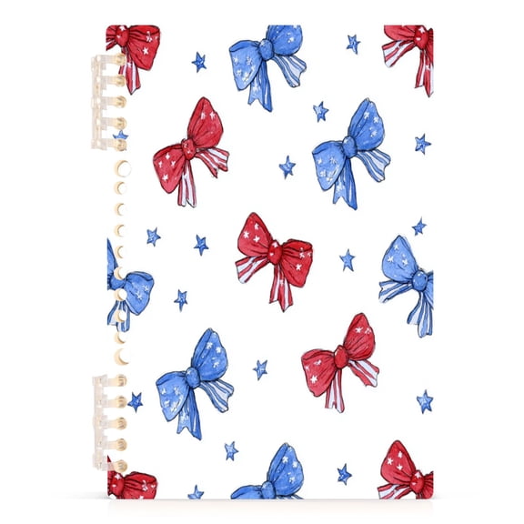 A5 Spiral Notebook 60 Sheets Diary Removable & Adjustable Wire Binding Journey Note 80g Paper Hand-drawn Bows 1PCS