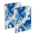 thumbnail image 1 of A5 Spiral Notebook 60 Sheets Diary Removable & Adjustable Wire Binding Journey Note 80g Paper Indigo Blue Tie-dye Pattern 2PCS, 1 of 7