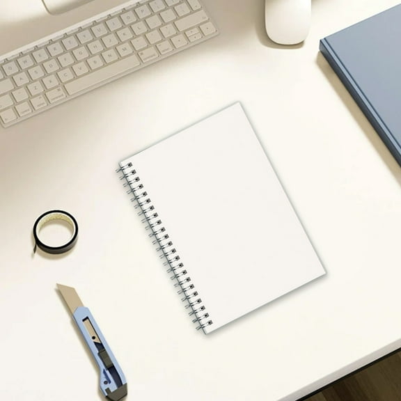 A5 Spiral Notebook 80 Pages Graph Grid Ruled Paper, Wenini Durable Notebook with Thick Paper Flexible Plastic Cover, Blank Journal for School Work Writing Office Meeting, White
