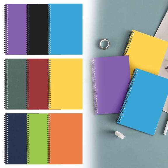 A5 Spiral Notebook College Ruled Lined Journal, Waterproof Hardcover, for Office Sch ool Work Writing Notes Yellow 1Pcs