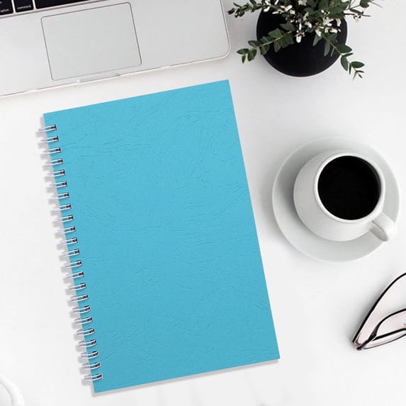 A5 Spiral Notebook, Glossy Card Cover Lined Journal, 120 Pages Writing Notepad, Blue, 1 Pack