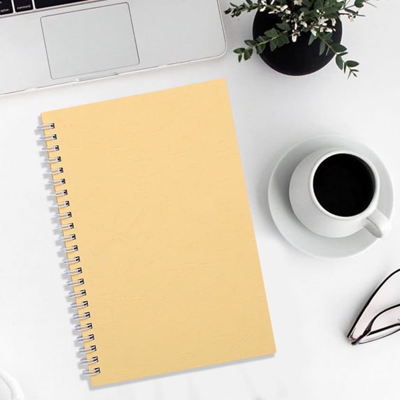 A5 Spiral Notebook, Glossy Card Cover Lined Journal, 120 Pages Writing Notepad, Yellow, 1 Pack
