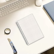 A5 Spiral Notebook - Graph Grid Paper, 80 Pages, Ruled Blank Journal, Thick Paper, Flexible Plastic Cover, 8.07x5.51in, White, for Work & Writing