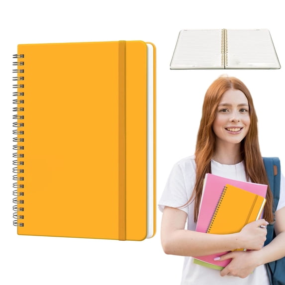 A5 Spiral Notebook with Hardcover 140 Pages Lined Journal, Elastic Closure and Inner Pocket Writing Notebook for Daily Planning Work Study Meetings and Organization Multi Color Available 6 x 8 Inch