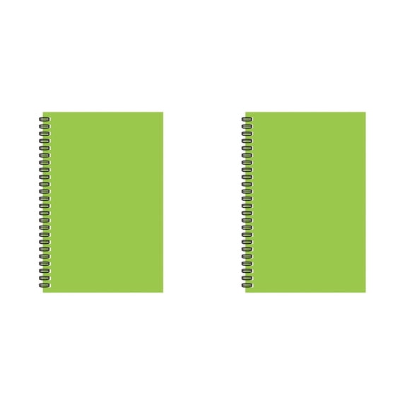 A5 Spiral Notebook, Line Paper, 100 Pages (50 Sheets), Kraft Cover, Journal for Schol, Homework, Math, and Engineering, Green (2 Pack)