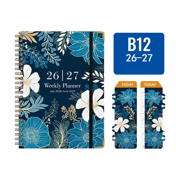 A5 Spiral Notebook, Metal Coiled weekly Planner Schedule, Hardcover Daily To Do List Journal for Work & Study,2026-2027