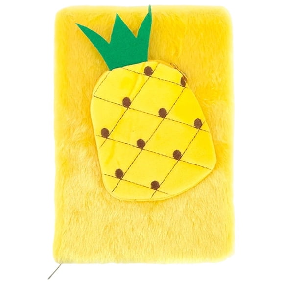 A5 Spiral Notebook Plush Fruit Notebook with Wallet, Funny Cartoon Journal, A5 Memoir Diary Notepad for Work Study Diary