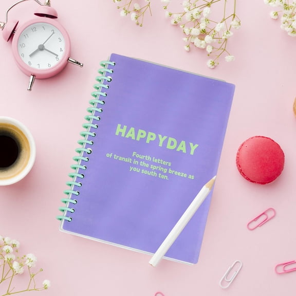 A5 Spiral Notebook with Polypropylene Cover - 60 Sheet Lined Loose Leaf Notebook Water Resistant Cover, Thick Cream Paper for Writing Note Taking Campus Office Supplies