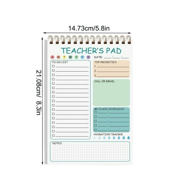 A5 Spiral Planner Notebook | High-Color Portable Notepad with Sticky Tabs | Undated Daily Organizer | 50 Sheets | Paper Material | 8.27x5.51 in | Task List | Schedule Journal | Green Pink Purple