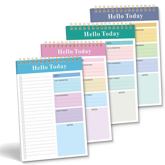 A5 Spiral To-Do List Notepad, Tear-Off Daily Planner Checklist, High-Productivity Organization Notebook for Office Home Study