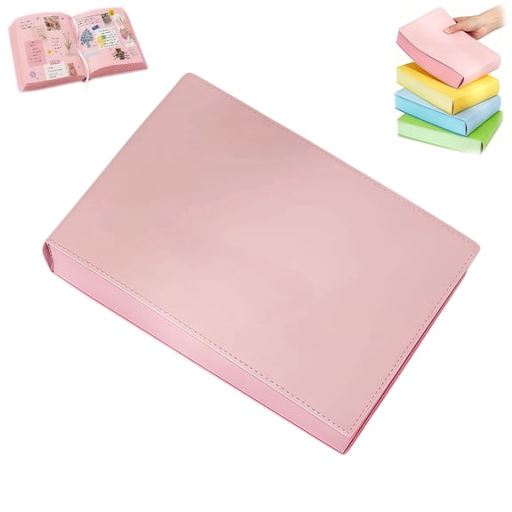 A5 Super Thick Dopamine Color Brick Notebook 720 Pages, Hardcover PU Leather Journal, 80gsm Bleedproof Pastel Color Paper Thickened A5 Notebook with Ribbon Bookmark for School Office Daily Journaling
