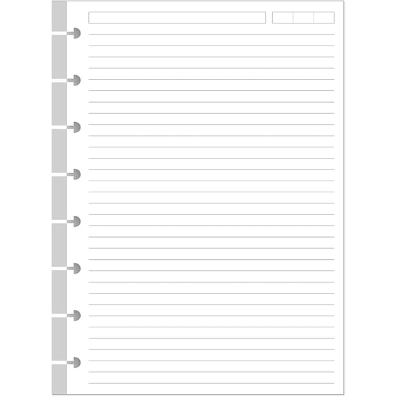 A5 TUL Discbound Lined Refill Paper, 8-Disc Discbound Ruled Filler Paper, 100Sheets / 200Pages Loose-Leaf Paper, 100gsm White Paper, 5.8 x 8.3 in