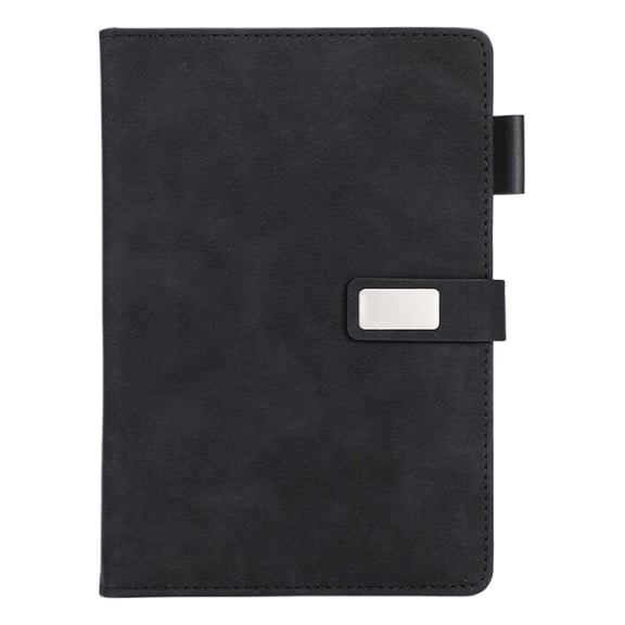 A5 Thick Notebook, Durable Writing Pad with Heavy-Duty Paper, Faux Leather Cover, 200Pages/100Sheets, for Journaling, Office Notes, Business Meetings, and Professional Planning, 1Pc(Black,8.2x5.7")