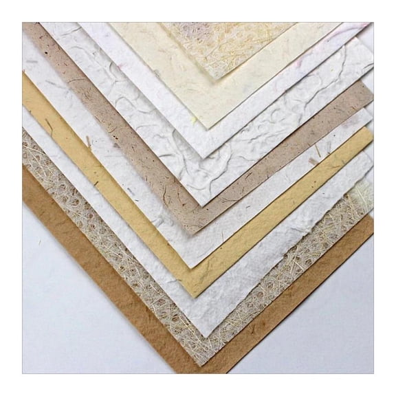 A5 Thick Rough Recycled Mulberry Scra Handmade Paper Sheets for Crafts, Textured