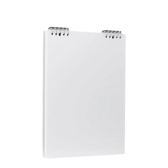 A5 Top Bound Spiral Notebook, Thick Ruled Paper Flip Journal, Wirebound Steno Pad for Daily Meeting Notes Personal Diary Sketching Tasks, Minimalist White