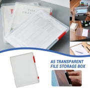 A5 Transparent Storage Box Clear Plastic Document Paper Filling Case File Box