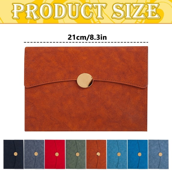 A5 Tri Fold Notebook, PU Leather Cover Journal, 80gsm Paper Notebook, Notebook with Buckle Closure, Soft Leather Portable Notebook, A5 Journal for Work School Travel, Leather Journal,8.3 in,G