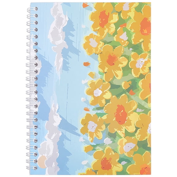A5 Two Sided Sticker Album Sticker Storage Organizer Book 8.3x6in Large Hand Account Sunflower Blue Sky Blank Loose Leaf Spiral Notebook