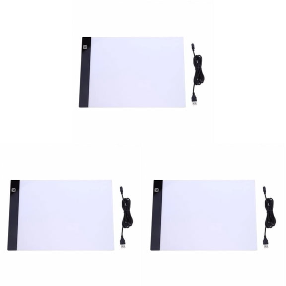A5 Ultra Thin Portable Light Box USB Power Artcraft Tracing Light Pad For Drawing 3PCS, 9.45x5.91 inch, White 3Packs