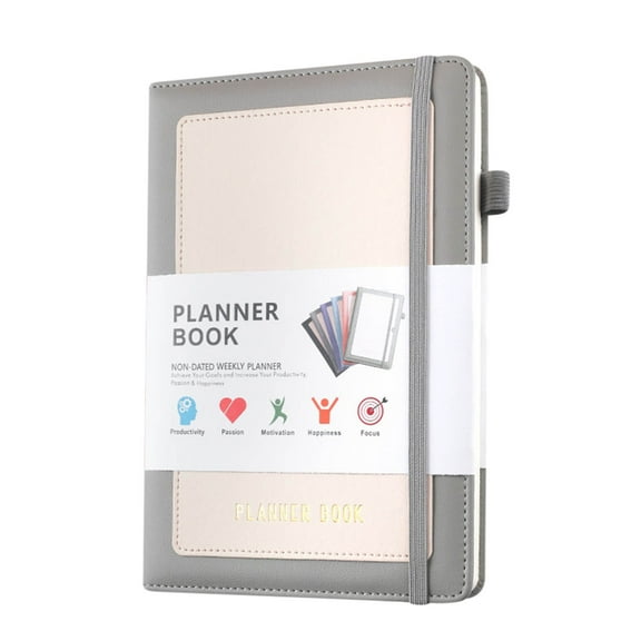A5 Undated Weekly & Monthly Planner with Self-Care Features for Home Office Use - 120 Pages with Stickers