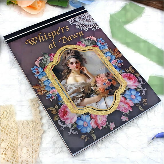 A5 Vintage Scrapbook Sticker Book White Cover 20 Unique Junk Journal Stickers Paper Sheets for Bujo DIY Crafts