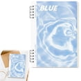 thumbnail image 1 of A5 Water Ripple Gradient Spiral Notebook, 5.51*7.99 Inch Aesthetic Pastel Journal, 120 Pages Lined Writing Notebook for Note Taking, Journaling, Daily Planning & Desk Organization, Sky Blue, 1 of 7