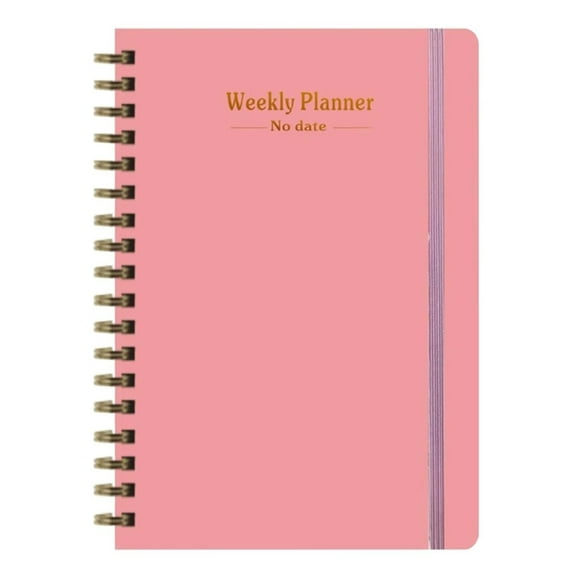 A5 Weekly Planner, Undated 53-Week Planner with Gilded Cover, Portable Schedule Notebook for To-Do List & Habit Tracking, Productivity Organizer for Work, School, Home